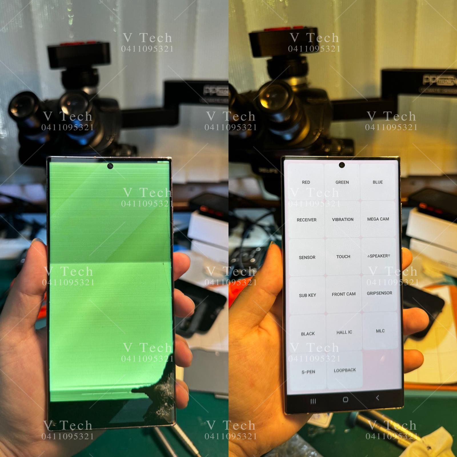 Phone touch and display repair work by V Tech Express