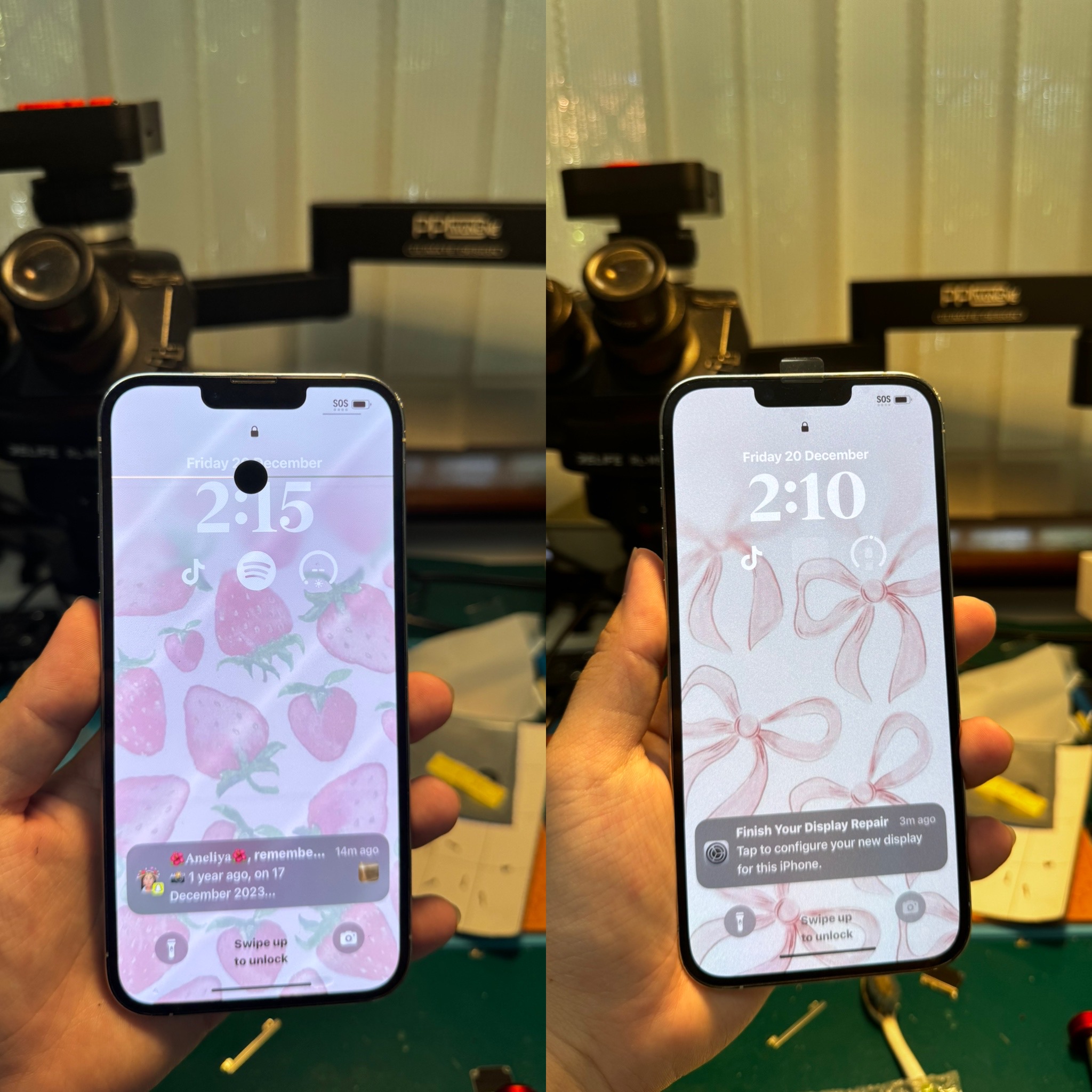 Phone screen repair work by V Tech Express
